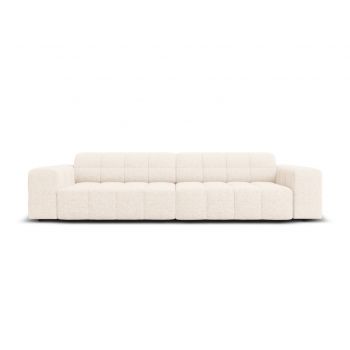 Canapea 4 locuri, Jennifer-140, Micadoni Home, 244x102x70 cm, tesatura chenille din poliester, bej deschis