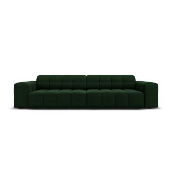 Canapea 4 locuri, Jennifer-51, Micadoni Home, 244x102x70 cm, catifea, verde bottle