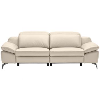 CANAPEA CU 3 LOCURI, piele, bej