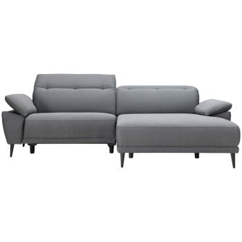 Colțar, textil, gri deschis, 262/172 cm