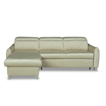 Coltar Extensibil Cu Insula Stanga Tiago, 5 Locuri, Tetiere Reglabile, Crem, 243 Cm