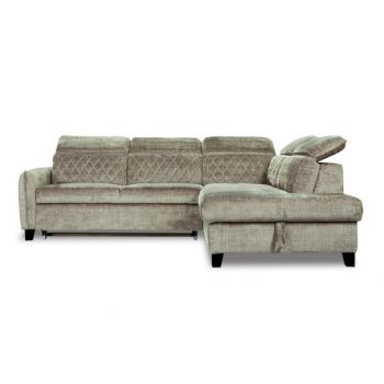 Coltar Extensibil Cu Otoman Dreapta Cu Lada Tiago, Bej, 5 Locuri, Tetiere Reglabile, Colonial, 255 Cm Cremona 24