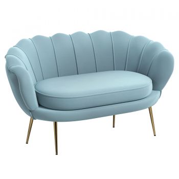 HOMCOM Canapea de 2 Locuri cu Brațe, Canapea Modernă cu Șezut Căptușit pentru Dormitor și Sufragerie, 130x77x77 cm, Albastru | Aosom Romania HOMCOM Canapea de 2 Locuri cu Brațe, Canapea Modernă cu Șezut Căptușit pentru Dormitor și Sufragerie, 130x77x77 cm, Albastru | Aosom Romania