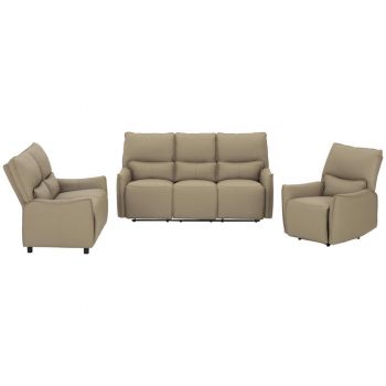 SET CANAPEA ȘI FOTOLII piele bej, gri SET CANAPEA ȘI FOTOLII piele bej, gri