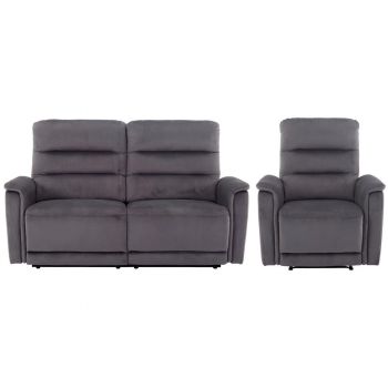 SET CANAPEA ȘI FOTOLII textil gri SET CANAPEA ȘI FOTOLII textil gri