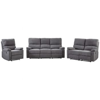 SET CANAPEA ȘI FOTOLII, textil, gri închis