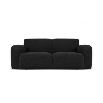 Canapea 2 locuri, Molino-101, Micadoni Home, 170x95x72 cm, tesatura boucle, negru