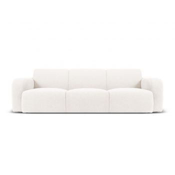 Canapea 3 locuri, Molino-101, Micadoni Home, 235x95x72 cm, tesatura boucle, alb
