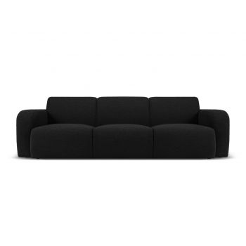 Canapea 3 locuri, Molino-101, Micadoni Home, 235x95x72 cm, tesatura boucle, negru