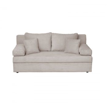 Canapea ANA LUX extensibila, 3 locuri, cu lada depozitare, bej inchis, 185x82x80 cm