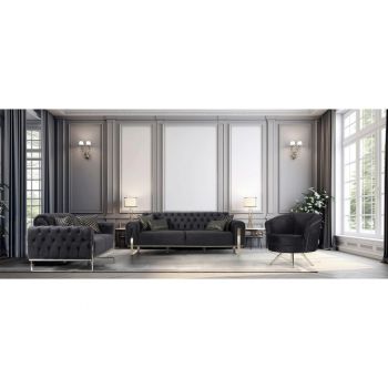 CANAPEA CU 3 LOCURI textil negru