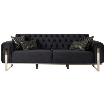 CANAPEA CU 3 LOCURI textil negru