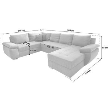 CANAPEA MODULARĂ textil antracit