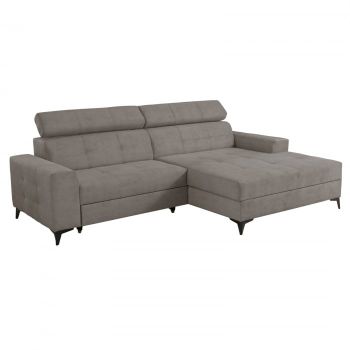 Coltar FLORIDA ONE extensibil, cu arcuri si lada depozitare, colt dreapta, cappuccino, 275x175x92 cm