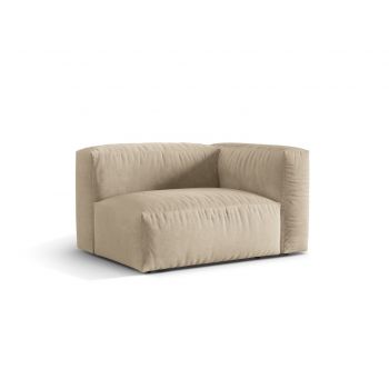 Modul dreapta pentru canapea, 1 loc, Martina-120, Micadoni Home, 121x106x75 cm, catifea, bej deschis