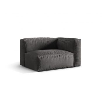 Modul dreapta pentru canapea, 1 loc, Martina-120, Micadoni Home, 121x106x75 cm, catifea, gri