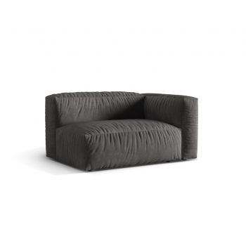Modul dreapta pentru canapea, 1 loc, Martina-120, Micadoni Home, 160x106x75 cm, catifea, gri