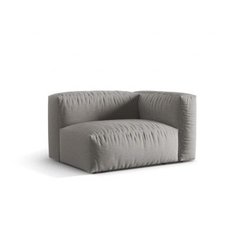 Modul dreapta pentru canapea, 1 loc, Martina-169, Micadoni Home, 121x106x75 cm, tesatura structurata catifelata, gri deschis
