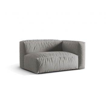 Modul dreapta pentru canapea, 1 loc, Martina-169, Micadoni Home, 160x106x75 cm, tesatura structurata catifelata, gri deschis