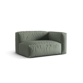 Modul dreapta pentru canapea, 1 loc, Martina-169, Micadoni Home, 160x106x75 cm, tesatura structurata catifelata, verde muschi