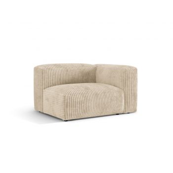 Modul dreapta pentru canapea, 1 loc, Martina-212, Micadoni Home, 121x106x75 cm, velur, bej deschis