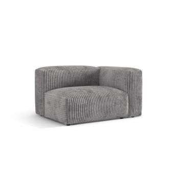 Modul dreapta pentru canapea, 1 loc, Martina-212, Micadoni Home, 121x106x75 cm, velur, gri deschis
