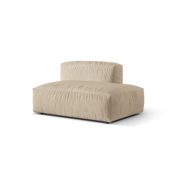 Modul dreapta pentru canapea, 2 locuri, Martina-120, Micadoni Home, 133x106x75 cm, catifea, bej deschis