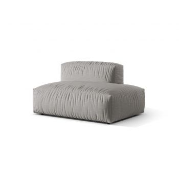 Modul dreapta pentru canapea, 2 locuri, Martina-169, Micadoni Home, 133x106x75 cm, tesatura structurata catifelata, gri deschis