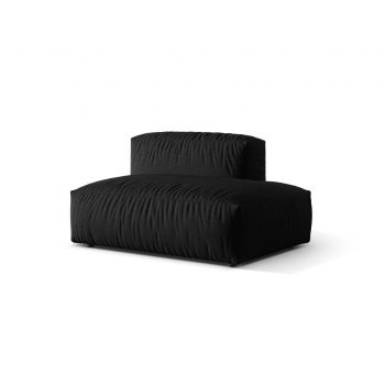 Modul dreapta pentru canapea, 2 locuri, Martina-169, Micadoni Home, 133x106x75 cm, tesatura structurata catifelata, negru