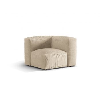 Modul pentru canapea, 1 loc, Martina-120, Micadoni Home, 100x100x75 cm, catifea, bej deschis