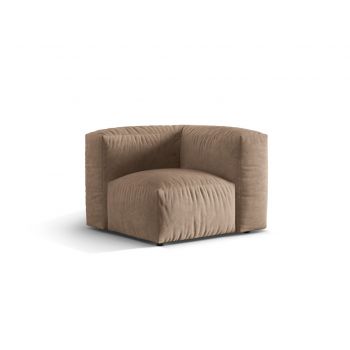 Modul pentru canapea, 1 loc, Martina-120, Micadoni Home, 100x100x75 cm, catifea, bej inchis