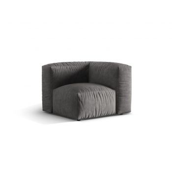 Modul pentru canapea, 1 loc, Martina-120, Micadoni Home, 100x100x75 cm, catifea, gri