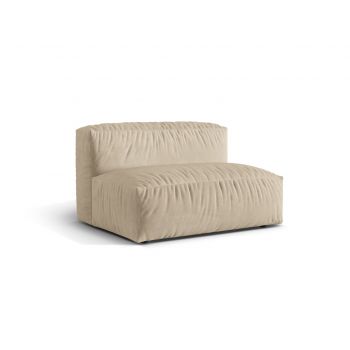 Modul pentru canapea, 1 loc, Martina-120, Micadoni Home, 132x106x75 cm, catifea, bej deschis
