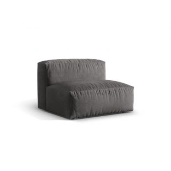 Modul pentru canapea, 1 loc, Martina-120, Micadoni Home, 92x106x75 cm, catifea, gri