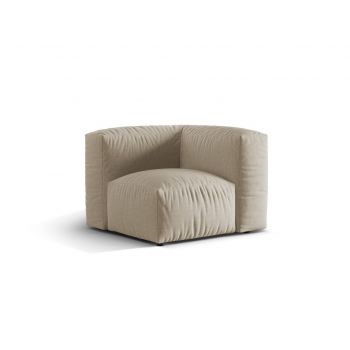 Modul pentru canapea, 1 loc, Martina-169, Micadoni Home, 100x100x75 cm, tesatura structurata catifelata, bej deschis