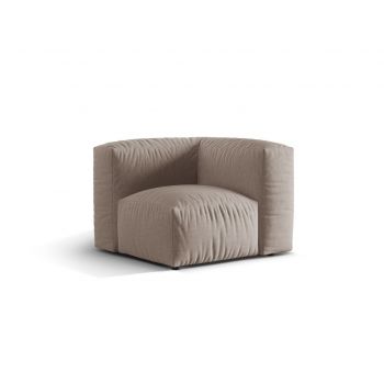 Modul pentru canapea, 1 loc, Martina-169, Micadoni Home, 100x100x75 cm, tesatura structurata catifelata, bej inchis
