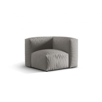 Modul pentru canapea, 1 loc, Martina-169, Micadoni Home, 100x100x75 cm, tesatura structurata catifelata, gri deschis