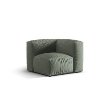 Modul pentru canapea, 1 loc, Martina-169, Micadoni Home, 100x100x75 cm, tesatura structurata catifelata, verde muschi