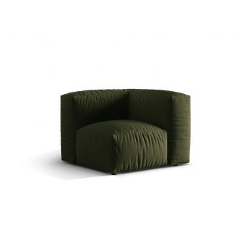 Modul pentru canapea, 1 loc, Martina-169, Micadoni Home, 100x100x75 cm, tesatura structurata catifelata, verde
