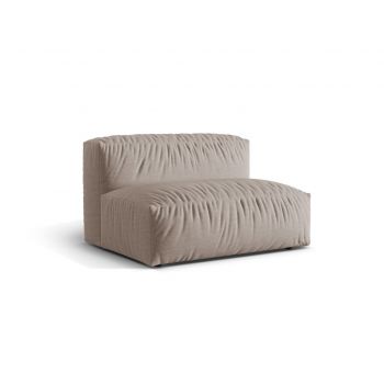Modul pentru canapea, 1 loc, Martina-169, Micadoni Home, 132x106x75 cm, tesatura structurata catifelata, bej inchis