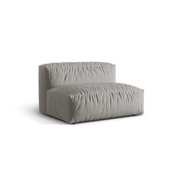 Modul pentru canapea, 1 loc, Martina-169, Micadoni Home, 132x106x75 cm, tesatura structurata catifelata, gri deschis