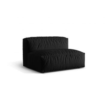 Modul pentru canapea, 1 loc, Martina-169, Micadoni Home, 132x106x75 cm, tesatura structurata catifelata, negru