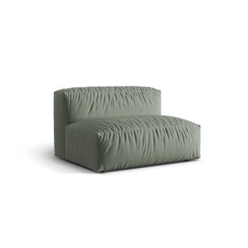 Modul pentru canapea, 1 loc, Martina-169, Micadoni Home, 132x106x75 cm, tesatura structurata catifelata, verde muschi