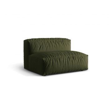Modul pentru canapea, 1 loc, Martina-169, Micadoni Home, 132x106x75 cm, tesatura structurata catifelata, verde