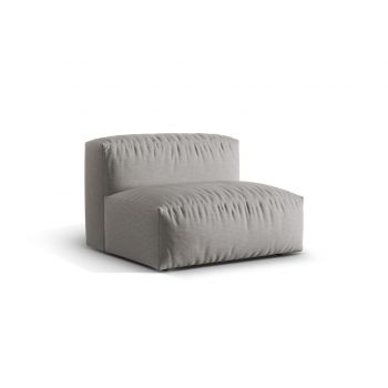 Modul pentru canapea, 1 loc, Martina-169, Micadoni Home, 92x106x75 cm, tesatura structurata catifelata, gri deschis