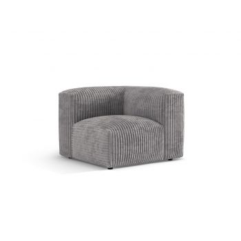 Modul pentru canapea, 1 loc, Martina-212, Micadoni Home, 100x100x75 cm, velur, gri deschis