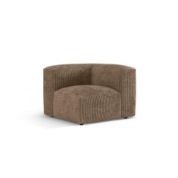 Modul pentru canapea, 1 loc, Martina-212, Micadoni Home, 100x100x75 cm, velur, maro ghinda