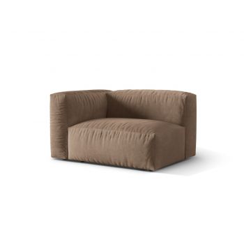 Modul stanga pentru canapea, 1 loc, Martina-120, Micadoni Home, 121x106x75 cm, catifea, bej inchis