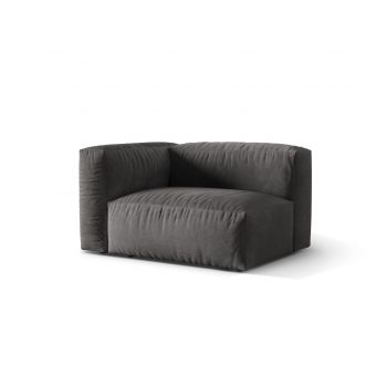 Modul stanga pentru canapea, 1 loc, Martina-120, Micadoni Home, 121x106x75 cm, catifea, gri