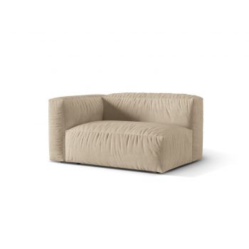 Modul stanga pentru canapea, 1 loc, Martina-120, Micadoni Home, 160x106x75 cm, catifea, bej deschis